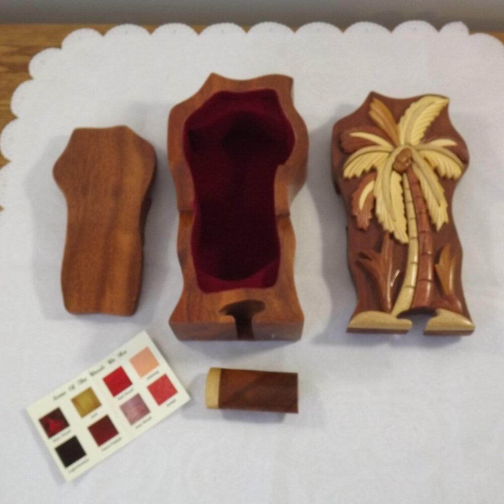 Wooden Palm Tree Puzzle Box - Picture 8 of 11